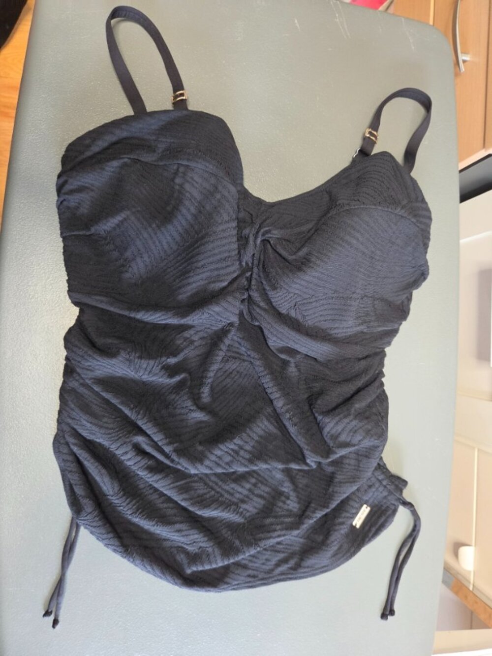 NWT Black Fantasie Twist Front Ottawa Tankini Top - 36I US
